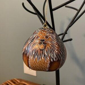 Lucuma Designs Handmade Hand Carved in Peru Dog Gourd Ornament New